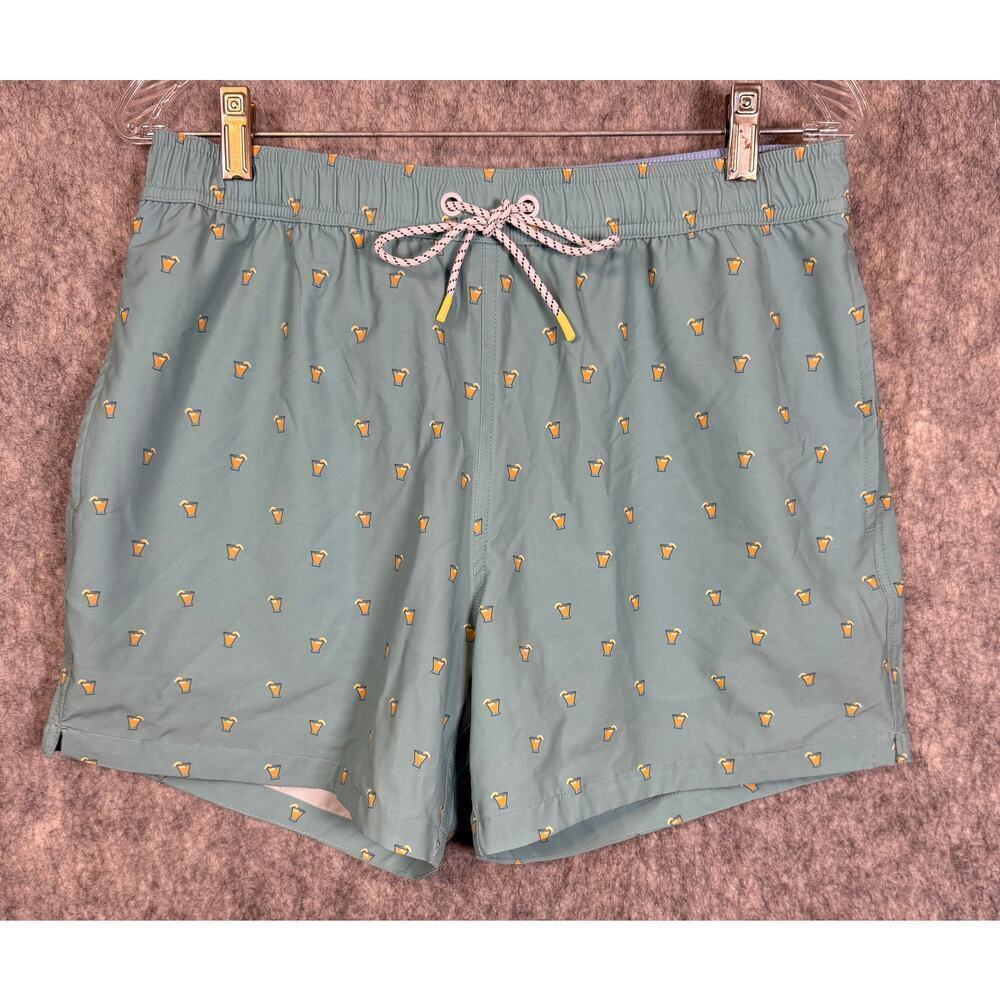 Bonobos Mens Light Blue Lined Beer Glass Swim Trunks 5" Inseam - Medium